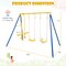 Metal Swing Set For Backyard With 2 Swing Seats And 2 Glider Seats-Blue
